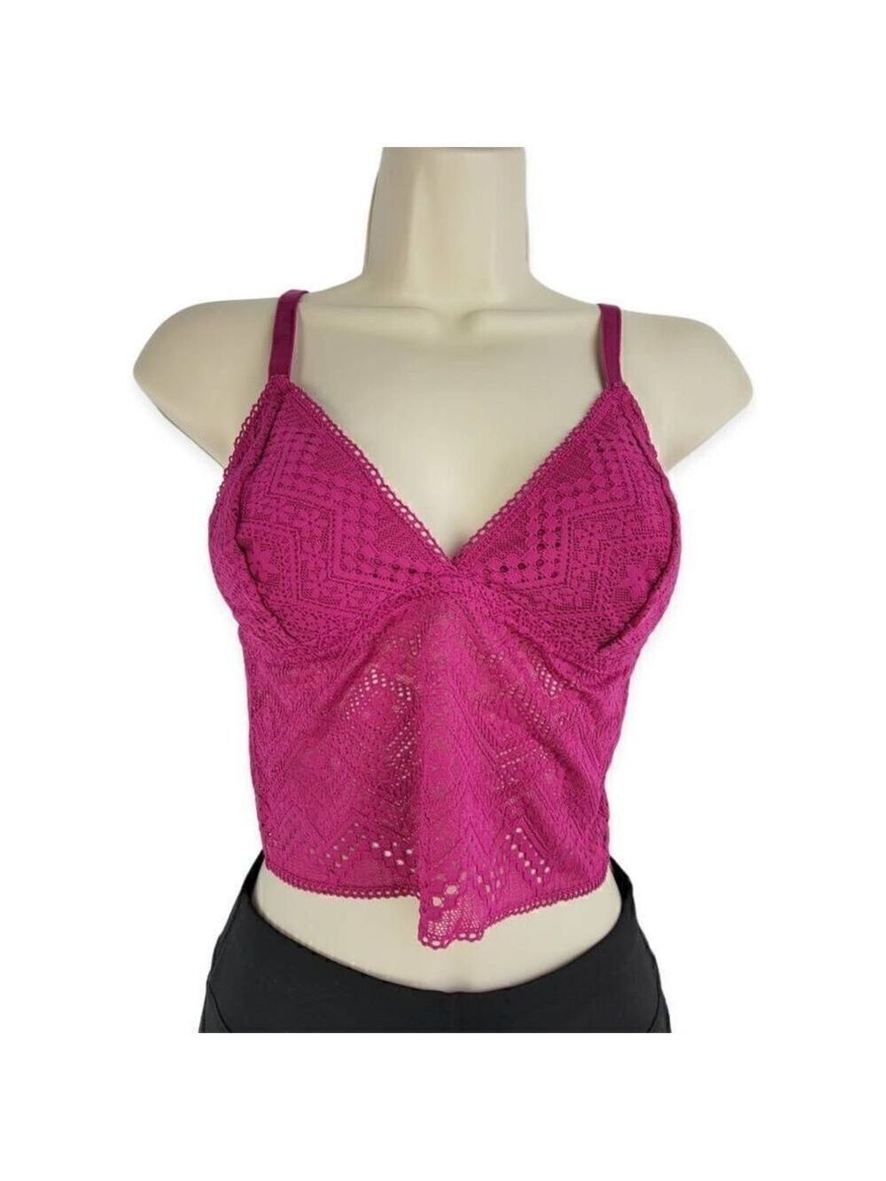Auden Lace Brami Dark Pink Medium NWT - Picture 1 of 4